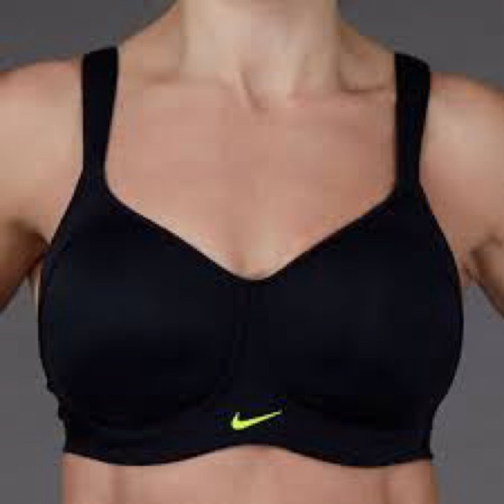Nike Women's Black Sports Bra with Neon Accents Size 34E